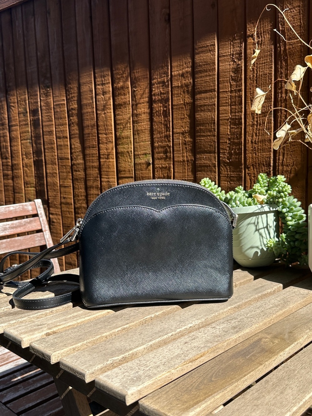 kate spade Black Saffiano Leather Crossbody Bag